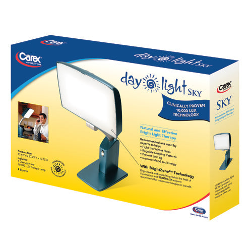 Carex Day-Light Sky SAD Therapy Lamp - 10,000 LUX Bright Light, Glare-Free