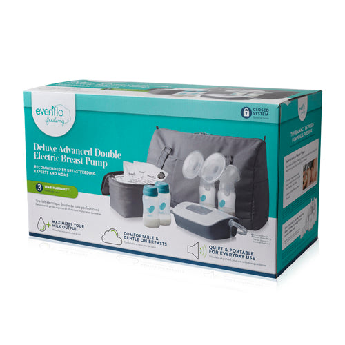 Evenflo Deluxe Advanced Double Electric Breast Pump - 32 Settings, Closed System with Bags & Bottles