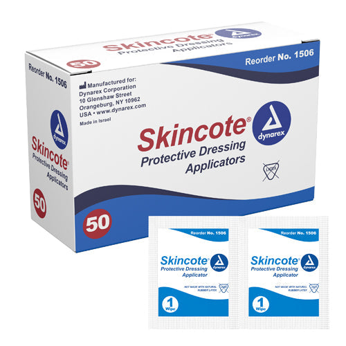 Skincote Protective Skin Barrier Applicators - 50 Count Box - For Ostomy, Catheter, and TENS Electrode Use