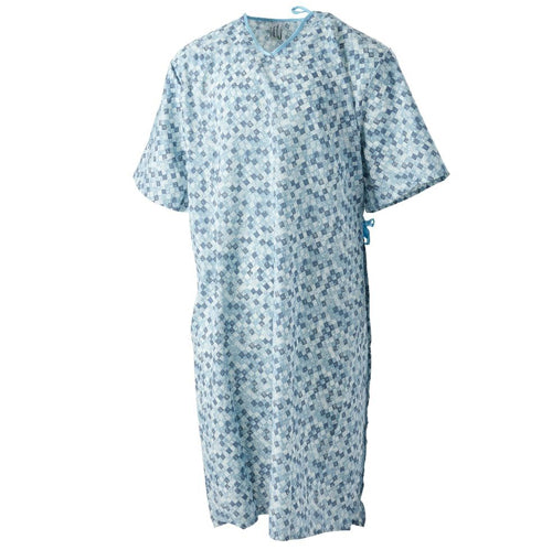 Reusable Patient Exam Gowns, OSFM Royale 2-Tone Print, Pk/12 - Stain/Fade Resistant