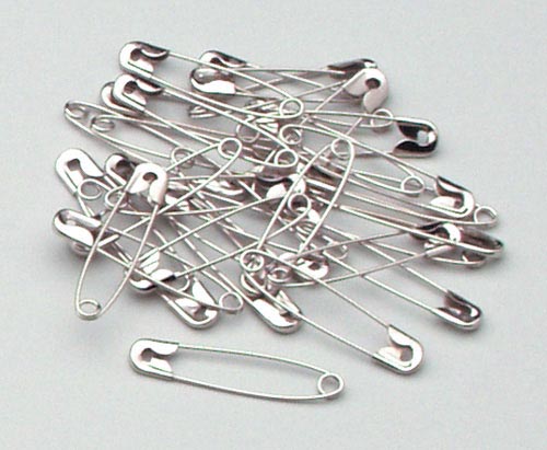 Safety Pins Size #3 Small 1 3/4" Nickel Plated Steel - Box of 1440