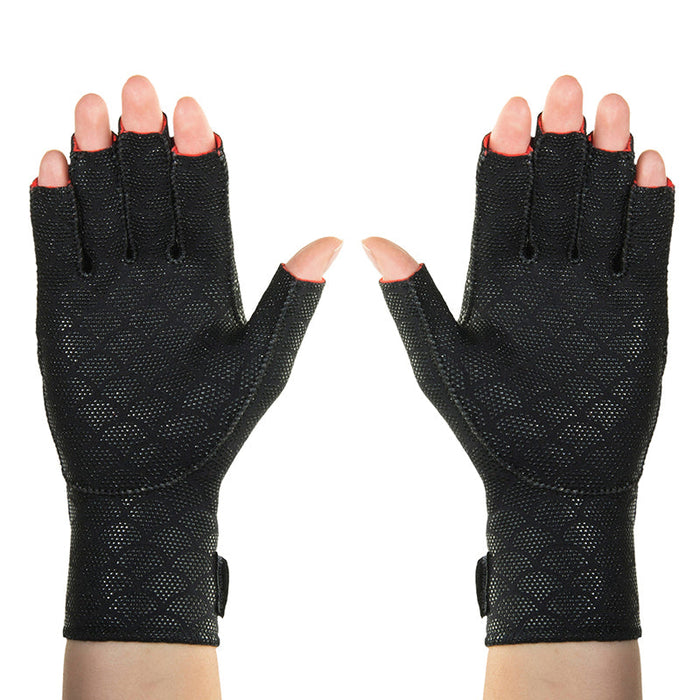 Thermoskin Arthritic Gloves - Medium (8-8.75) Black - Pain Relief & Compression (Pair)