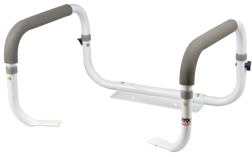 Adjustable Toilet Support Rail with Cushioned Grips - 300 lbs Capacity