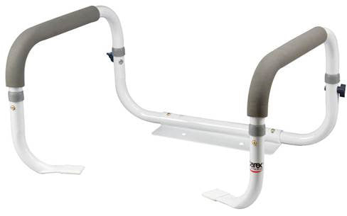 Adjustable Toilet Support Rail with Cushioned Grips - 300 lbs Capacity