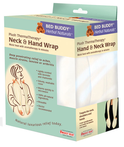 Bed Buddy Plush Neck & Hand Wrap - Natural Hot & Cold Therapy for Pain Relief