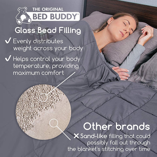 Bed Buddy 17 lb Weighted Blanket for Adults - Calming & Anxiety Relief - 80" x 60"