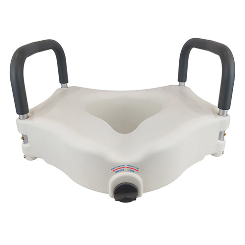 Blue Jay 5 Inch Raised Toilet Seat with Padded Arms and Secure Lock - Standard & Elongated Toilets