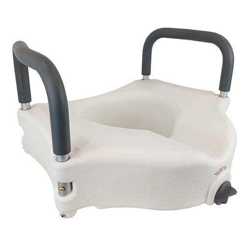 Blue Jay 5 Inch Raised Toilet Seat with Padded Arms and Secure Lock - Standard & Elongated Toilets