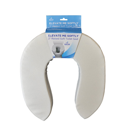 ELEVATE ME SOFTLY Blue Jay 2" Raised Toilet Seat - Comfortable Foam Padding, Fits Standard & Elongated Toilets