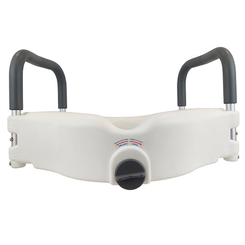 Blue Jay 5 Inch Raised Toilet Seat with Padded Arms and Secure Lock - Standard & Elongated Toilets