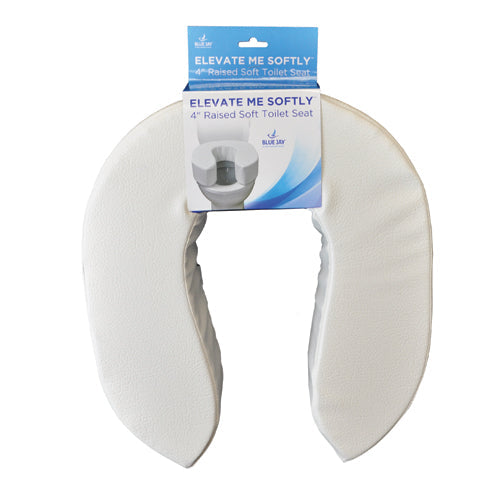ELEVATE ME SOFTLY Blue Jay 4 Inch Raised Soft Toilet Seat - Comfortable Padded Cushion