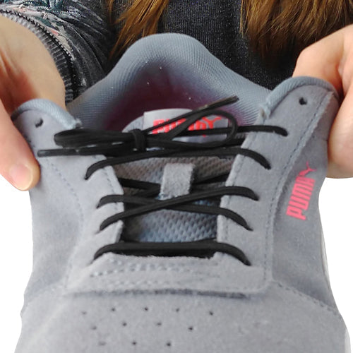 Fit To Be Tied Black Elastic Shoe Laces, 24 Pair - Easy Slip-On