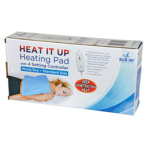 Heating Pad 12 x 15 Moist/Dry - 4 Heat Settings, Auto-Off - for Pain Relief