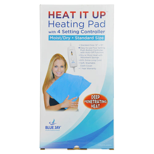 Heating Pad 12 x 15 Moist/Dry - 4 Heat Settings, Auto-Off - for Pain Relief