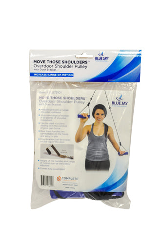 Overdoor Shoulder Pulley with Door Bracket - Shoulder Exercise for Rehab & Range of Motion, Blue Jay Brand