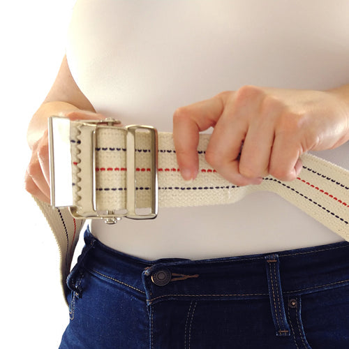 Blue Jay Gait Belt 2" x 60" Striped - Heavy Duty Cotton with Metal Buckle