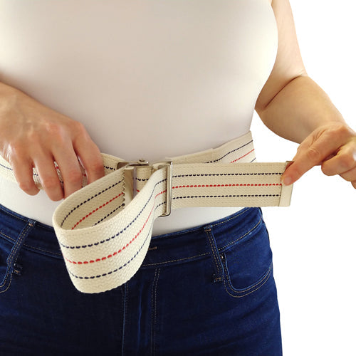 Blue Jay Gait Belt 2" x 60" Striped - Heavy Duty Cotton with Metal Buckle