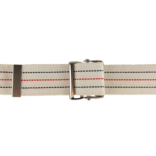 Blue Jay Gait Belt 2" x 60" Striped - Heavy Duty Cotton with Metal Buckle
