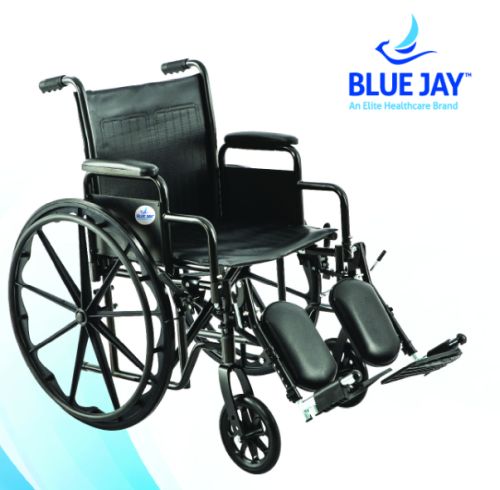 K2 18" Wheelchair with Elevating Leg Rests, Adjustable Seat Height, and Durable Steel Frame