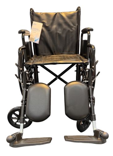 K2 18" Wheelchair with Elevating Leg Rests, Adjustable Seat Height, and Durable Steel Frame
