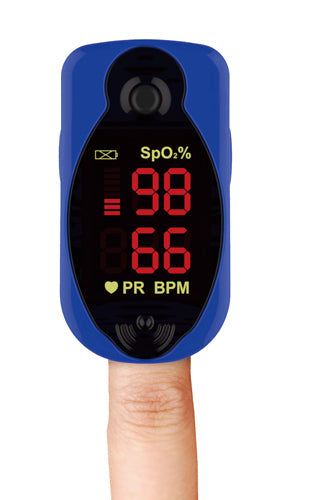 Blue Jay Finger Pulse Oximeter - Digital LED, SpO2 & Pulse Rate Monitor for Adults & Children