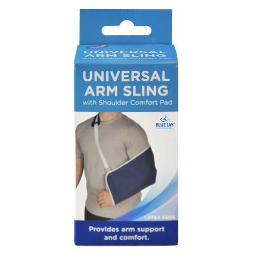 Blue Jay Arm Sling with Comfort Shoulder Pad - Adjustable Cotton Blend Support 18 x 9 inch - Blue