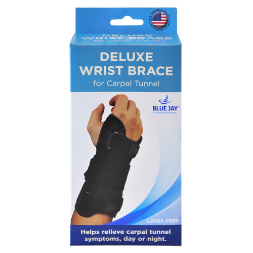 Blue Jay Dlx Carpal Tunnel Wrist Brace - Left Hand, Black, Small/Medium
