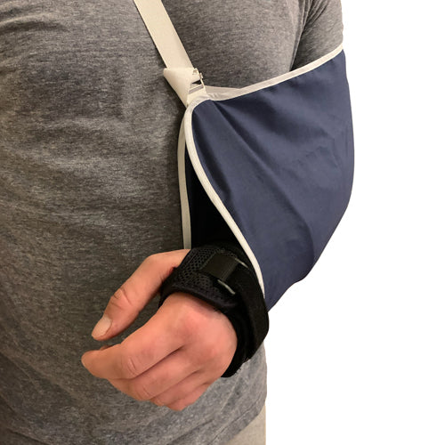 Blue Jay Arm Sling with Comfort Shoulder Pad - Adjustable Cotton Blend Support 18 x 9 inch - Blue