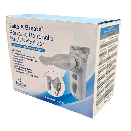 Blue Jay Take a Breath - Portable Mesh Nebulizer Kit - Rechargeable, Ultra-Fine Mist for Adults & Kids