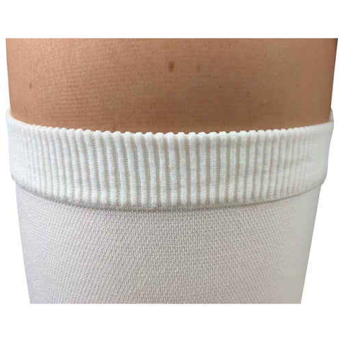 Anti-Embolism Stockings Large/Regular 15-20mmHg Thigh High Inspection Toe, Silicone Top, White
