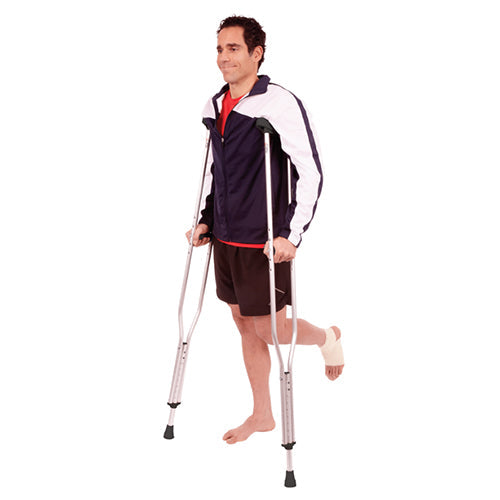 Carex Folding Crutches - Lightweight Aluminum, Adjustable Height, Universal Size Pair