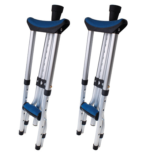 Carex Folding Crutches - Lightweight Aluminum, Adjustable Height, Universal Size Pair