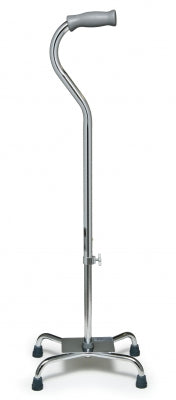 Lumex Silver Collection Low Profile Quad Cane, Small Base, Adjustable Aluminum Walking Stick