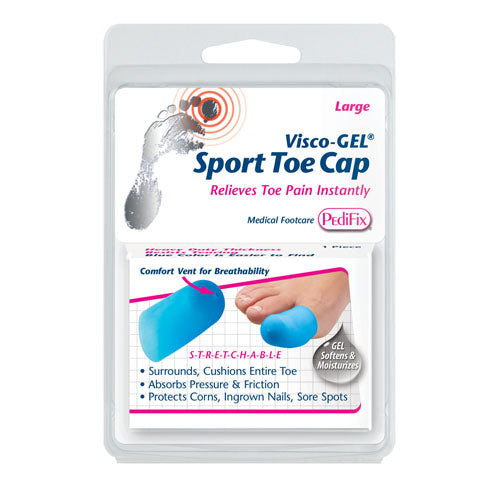 Visco-GEL Sport Toe Cap Large - Cushioned Toe Protector for Corns, Ingrown Nails - 1 Pack