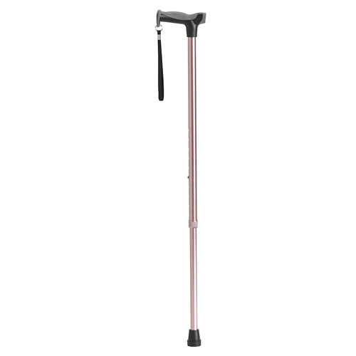 Rose Gold Comfort Grip Aluminum Cane - Adjustable Height, 300 lbs Capacity