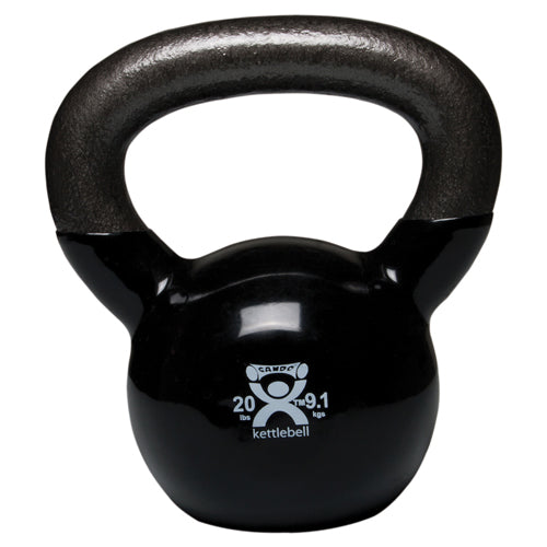 Vinyl Coated Kettlebell for Strength Training - 20 lb, Black, 10 Pack