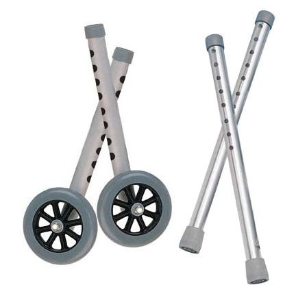 Walker Extension Leg Kit with Wheels - Adjustable Height, Fits Drive & Most Walkers