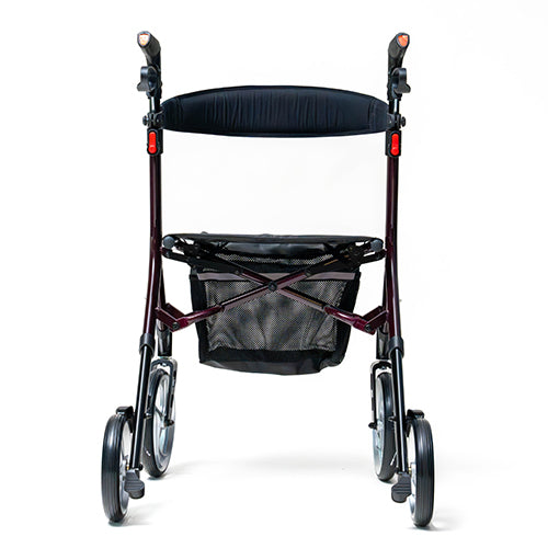 Ascent Euro-Style Rollator, Lightweight 4-Wheel Walker with Adjustable Seat & Backrest, Brandywine