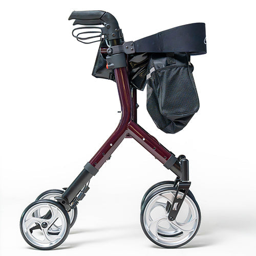 Ascent Euro-Style Rollator, Lightweight 4-Wheel Walker with Adjustable Seat & Backrest, Brandywine