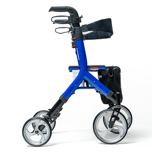 Ascent Euro-Style Rollator - Cobalt Blue - Lightweight 4-Wheel Walker with Adjustable Seat & Backrest