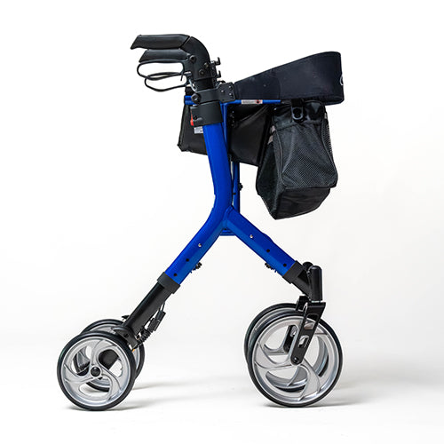 Ascent Euro-Style Rollator - Cobalt Blue - Lightweight 4-Wheel Walker with Adjustable Seat & Backrest