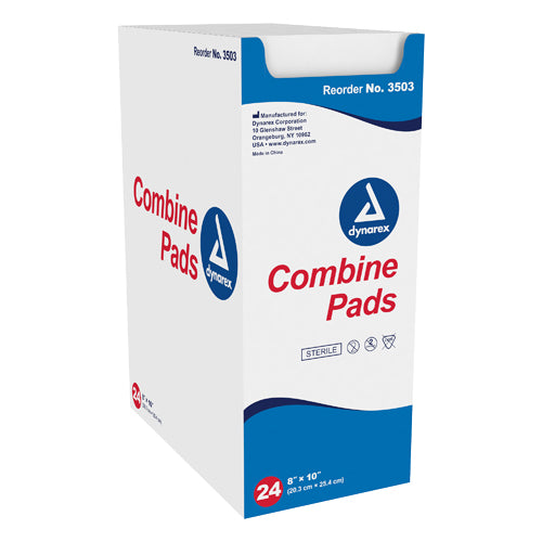 Sterile ABD Combine Pad 8 x 10 Inches, High Absorbency Wound Dressing, 24/Bx