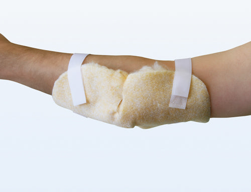 Elbow Protector Synthetic Sheepskin Pair - Universal Fit, Hook & Loop Closure, Non-Allergenic