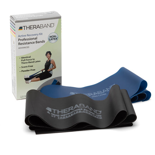 TheraBand Resistance Band Set - 5 ft Blue & Black - Heavy Exercise & Physical Therapy