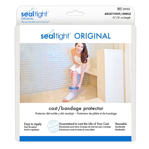 SEAL-TIGHT Original Foot & Ankle Cast Cover - Adult, 12 Inch - Waterproof Bandage Protector