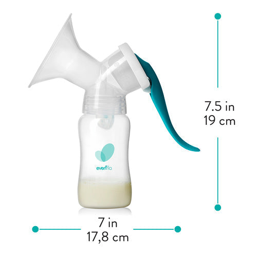 Evenflo Advanced Manual Breast Pump - Includes 2 Flange Sizes & 5 oz Bottle