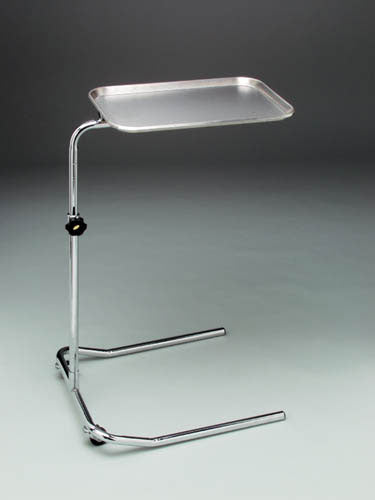 Adjustable Height Mayo Instrument Stand with Stainless Steel Tray - 33" to 52"