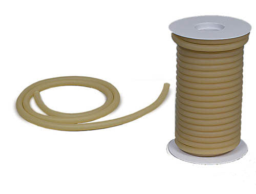 Amber Latex Rubber Tubing - 1/4 ID x 1/8 Wall x 1/2 OD - 50 ft Dispenser Reel - Flexible & Seamless