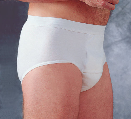 HealthDri Men's Heavy Absorbency Incontinence Brief, XX-Large 46-48, Reusable Cotton