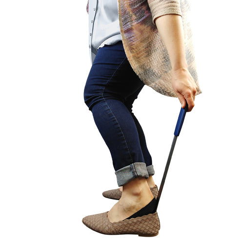 Extra Long 18" Metal Shoehorn - Easy On/Off Shoe Aid for Seniors & Back Pain